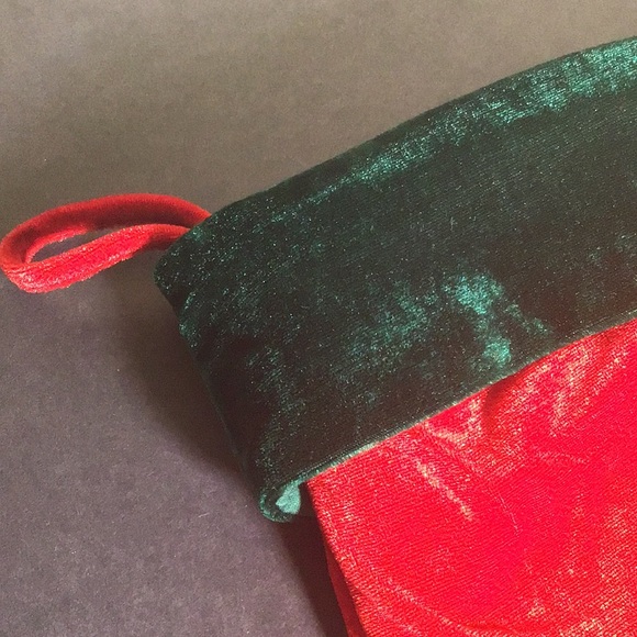 Fun Christmas stocking "Santa I Can Explain" embroidered Velvety red with green - Picture 3 of 7